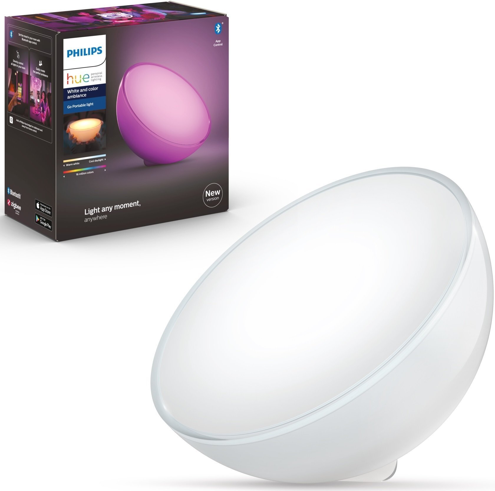 PHILIPS Hue Go, 12W(43Вт), 2000K-6500K, Color, Bluetooth, диммируемый (915005822601), Белый
PHILIPS Hue Go, 12W(43Вт), 2000K-6500K, Color, Bluetooth, диммируемый (915005822601), Белый
