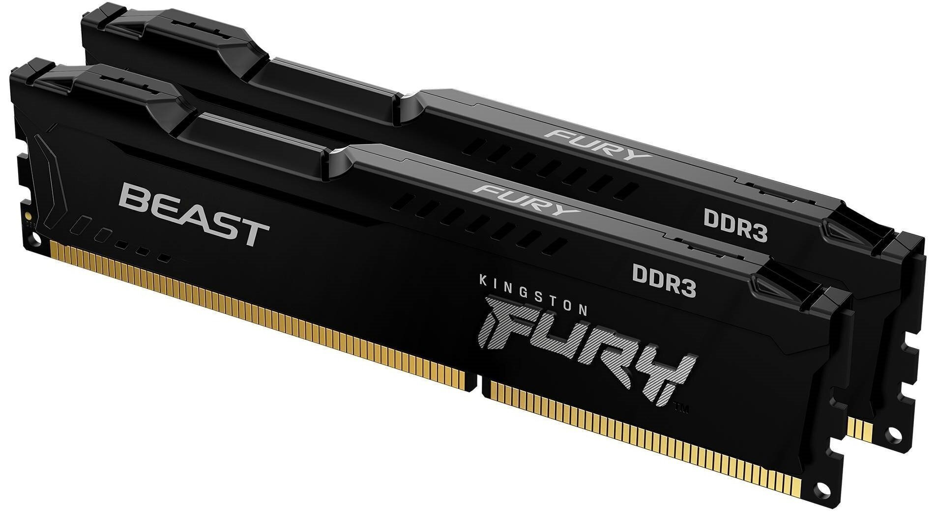 

KINGSTON DDR3-1600 16GB KIT (8GBx2) FURY Beast Black (KF316C10BBK2/16), Чёрный