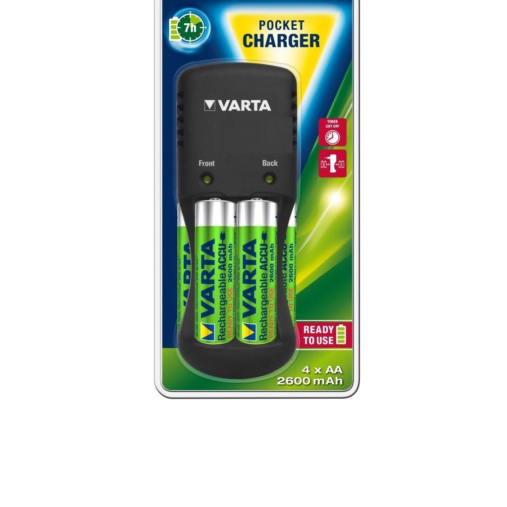 

VARTA Pocket Charger + 4AA 2600 mAh NI-MH (57642101471)