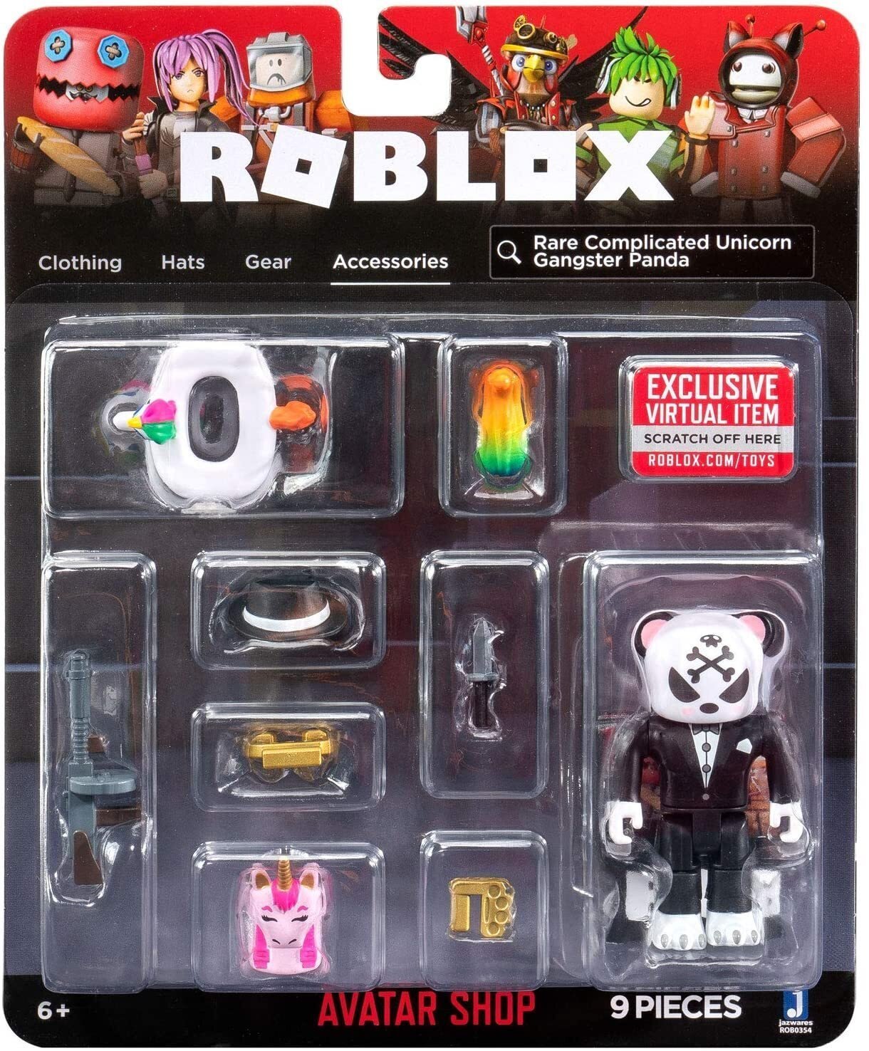 

Jazwares Roblox Avatar Shop Rare Complicated Unicorn Gangster Panda (ROB0354), Разноцветный