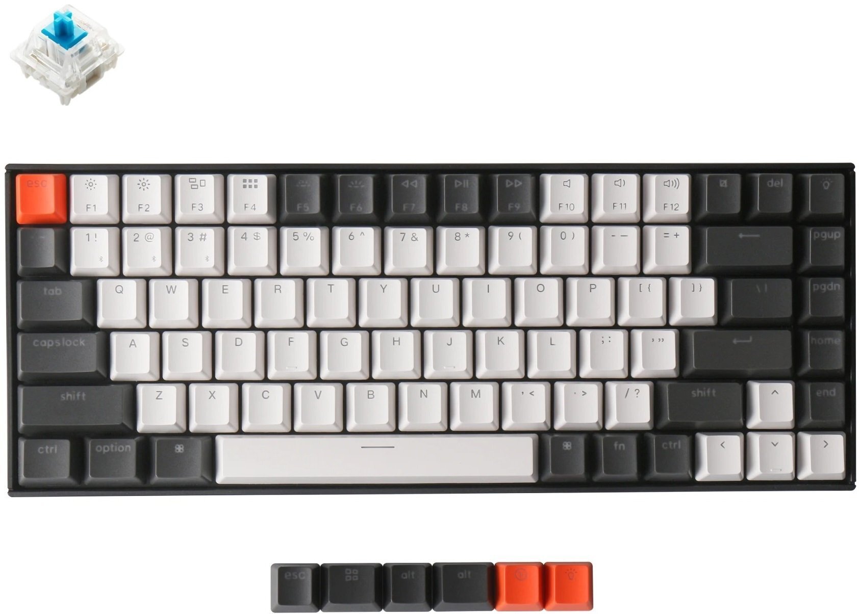 

KEYCHRON K2 84 keys, Gateron Hot-Swap White LED, Blue (K2A2H_KEYCHRON), Чёрный