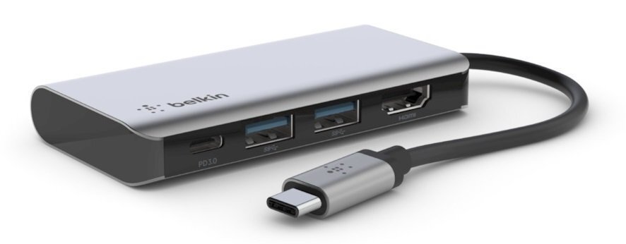 

BELKIN USB-C 4in1 Multiport Dock (AVC006BTSGY), Cерый