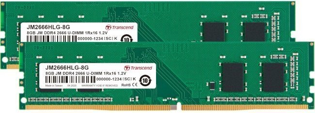 

TRANSCEND DDR4-3200 16GB KIT (8GBx2) (JM2666HLG-16GK)