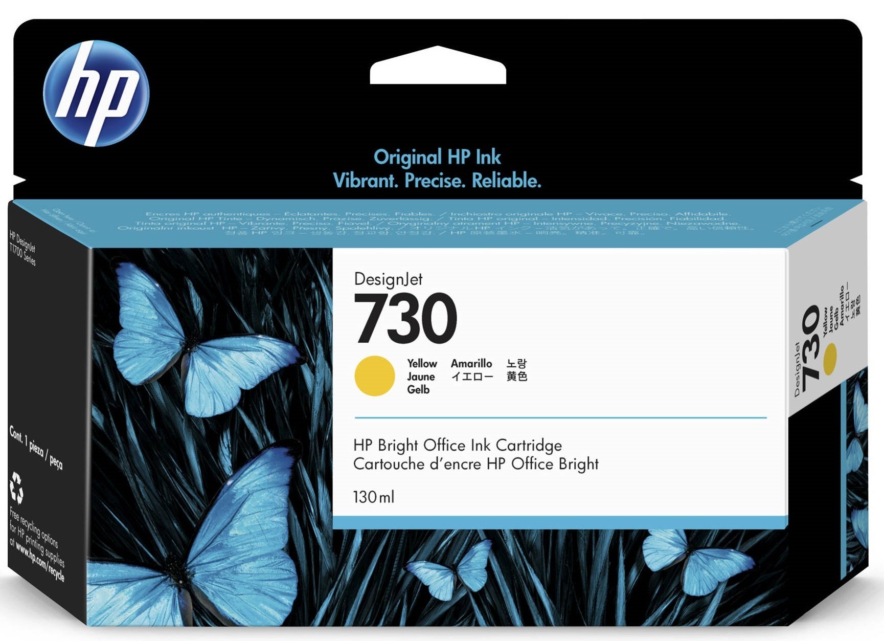 

HP No. 730 DesignJet T1600/T1700/T2600 Yellow, 130 ml (P2V64A)