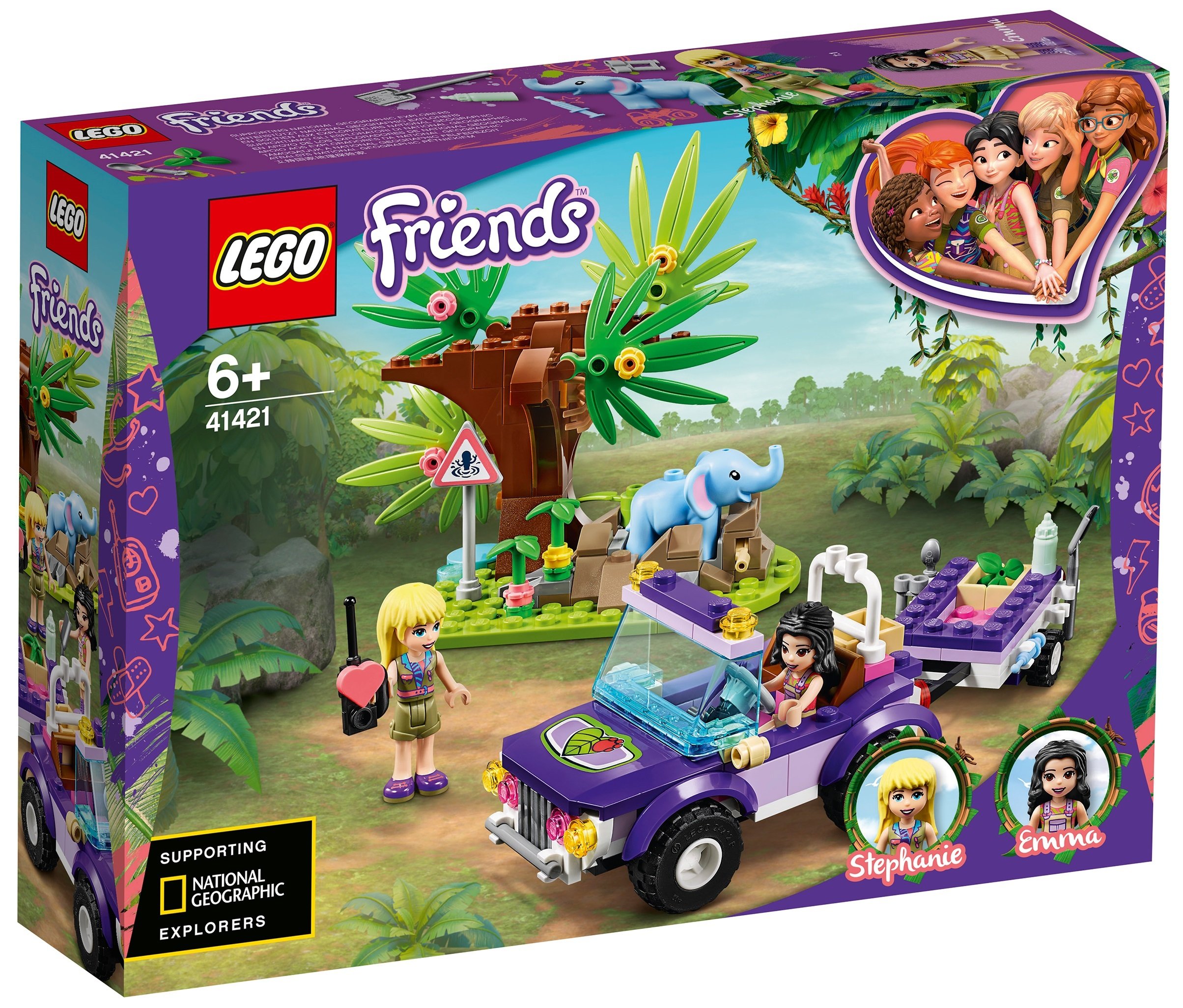 

LEGO Friends Спасение слоненка в джунглях (41421), С рисунком