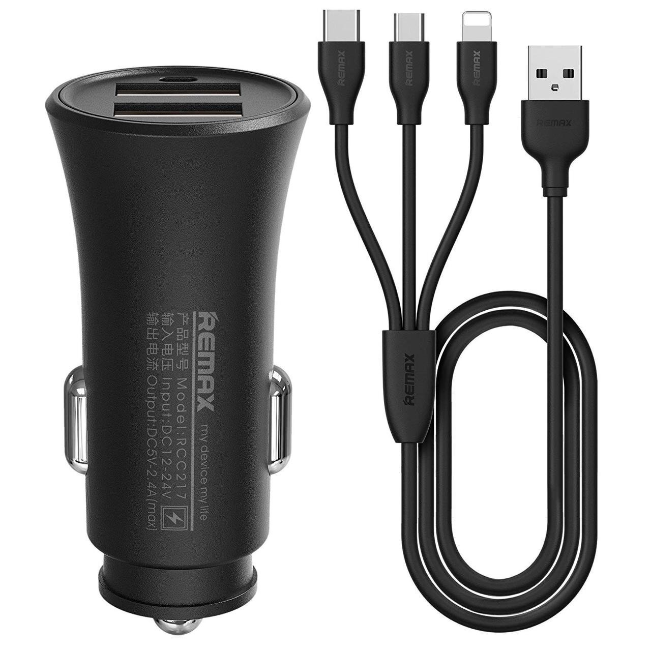 

REMAX Rocket 2хUSB 2.4A with cable black (RCC-217-BLACK