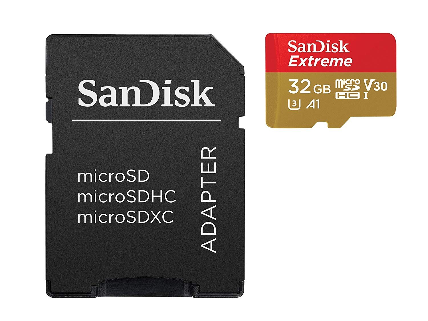 

SANDISK microSDHC 32GB (Class 10) ExtremeAction A1 V30 UHS-I U3 (SDSQXAF-032G-GN6AA)