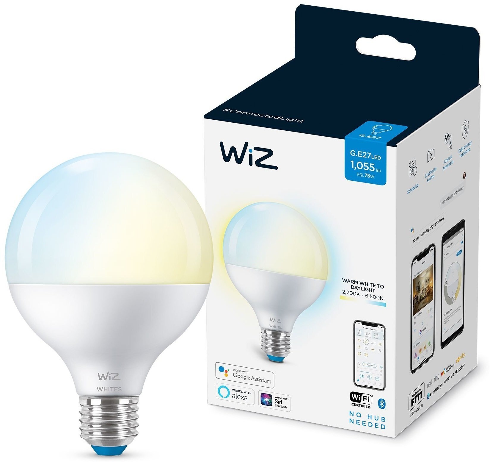 

WiZ E27 11W(75W 1055Lm) G95 2700-6500K Wi-Fi (929002451002)