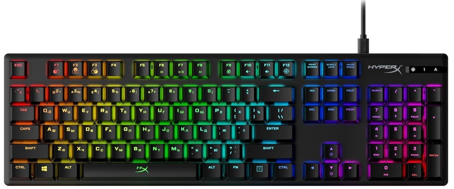 

HyperX Alloy Origins Aqua USB RGB US Black (HX-KB6AQX-US), Чёрный