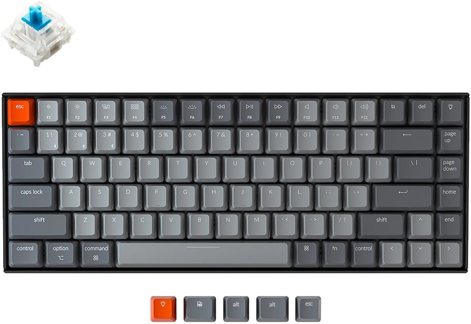 

KEYCHRON K2 84 keys, Gateron White LED, Blue (K2C2_KEYCHRON), Чёрный