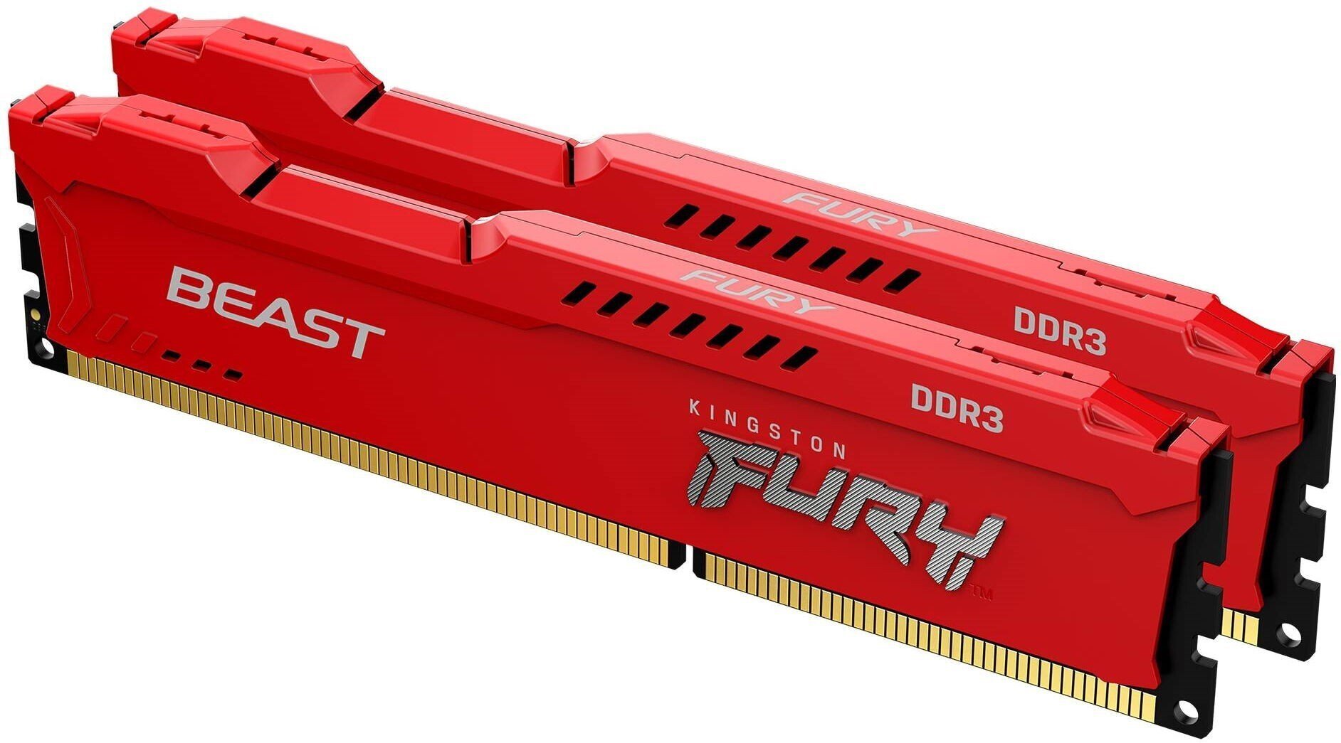 

KINGSTON DDR3-1600 16GB KIT (8GBx2) FURY Beast Red (KF316C10BRK2/16), Красный