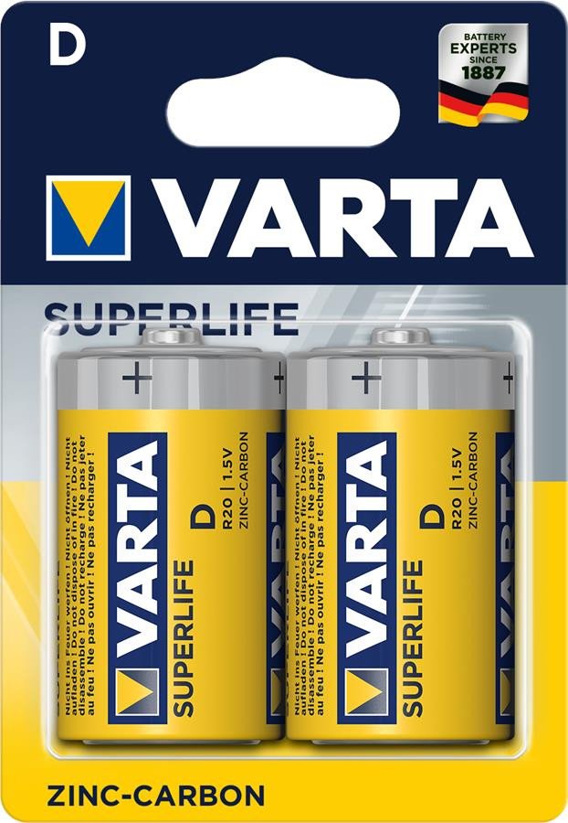 

VARTA SUPERLIFE D BLI 2 ZINC-CARBON (02020101412)