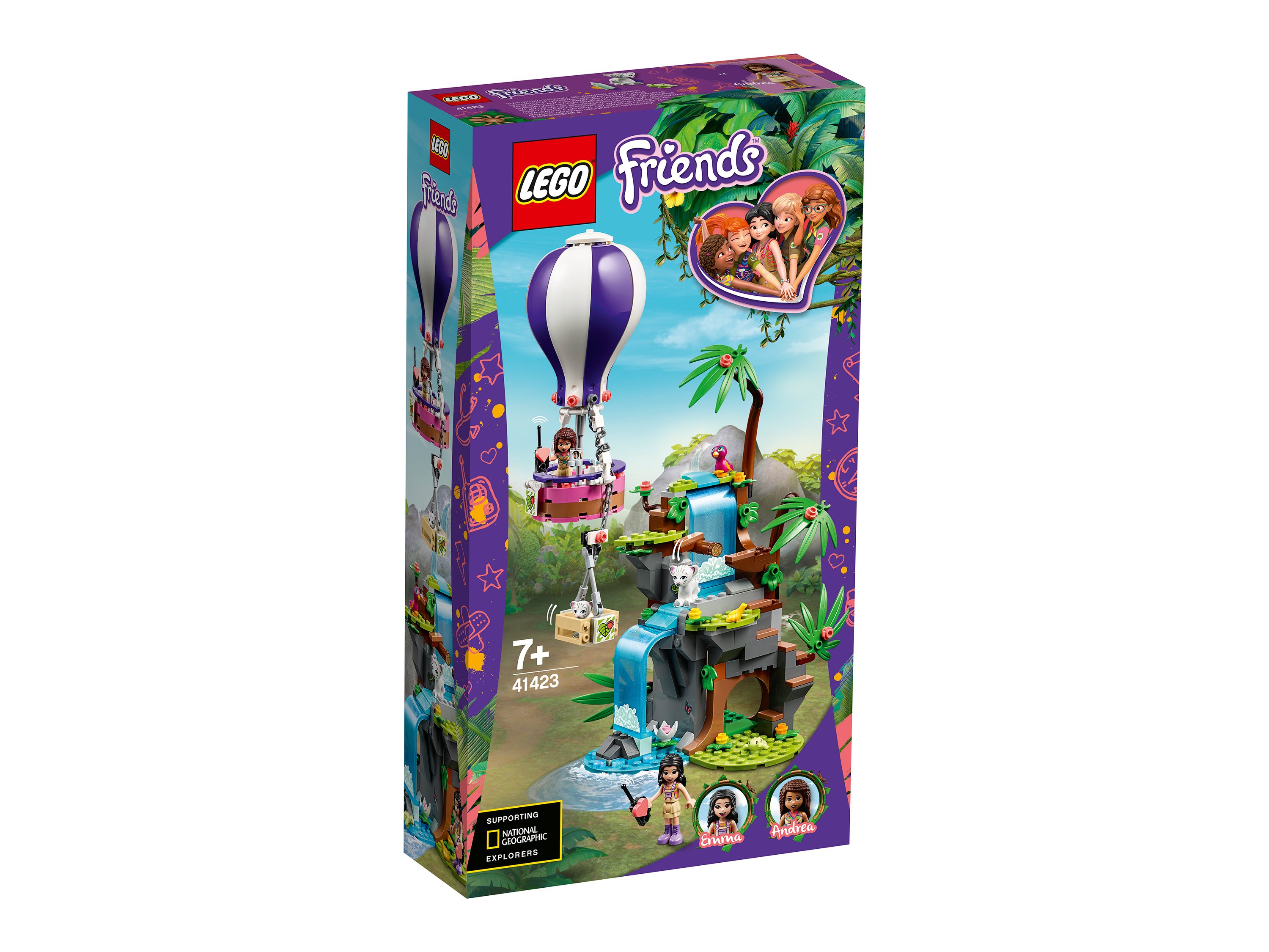 

LEGO Friends Порятунок тигра з джунглів на повітряній кулі (41423)