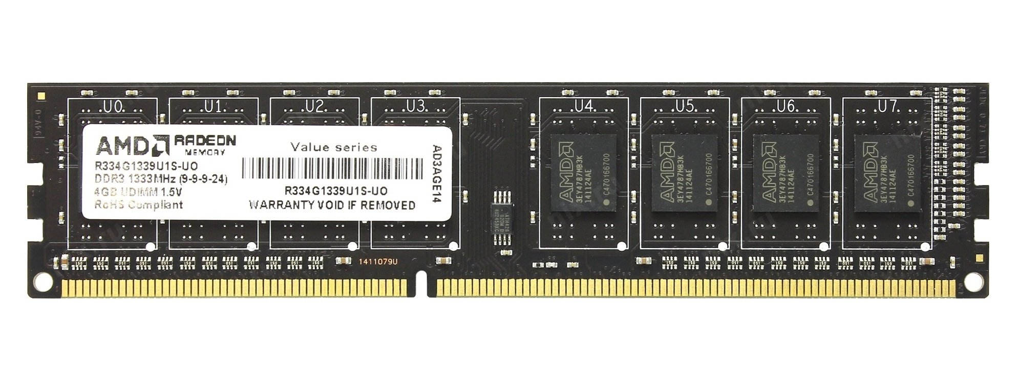 

AMD DDR3-1333 4GB 1.5V (R334G1339U1S-U)