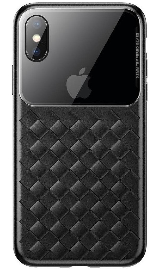 

Baseus для iPhone XS Max Glass & Weaving Black (WIAPIPH65-BL01), Чёрный