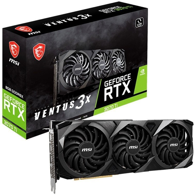 

MSI GeForce RTX3070 Ti 8GB GDDR6 VENTUS 3X (RTX_3070TI_VENTUS3X_8GOC)