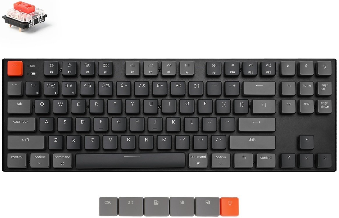 

KEYCHRON K1 87 keys, Gateron RED, RGB, Black (M1_KEYCHRON), Чёрный