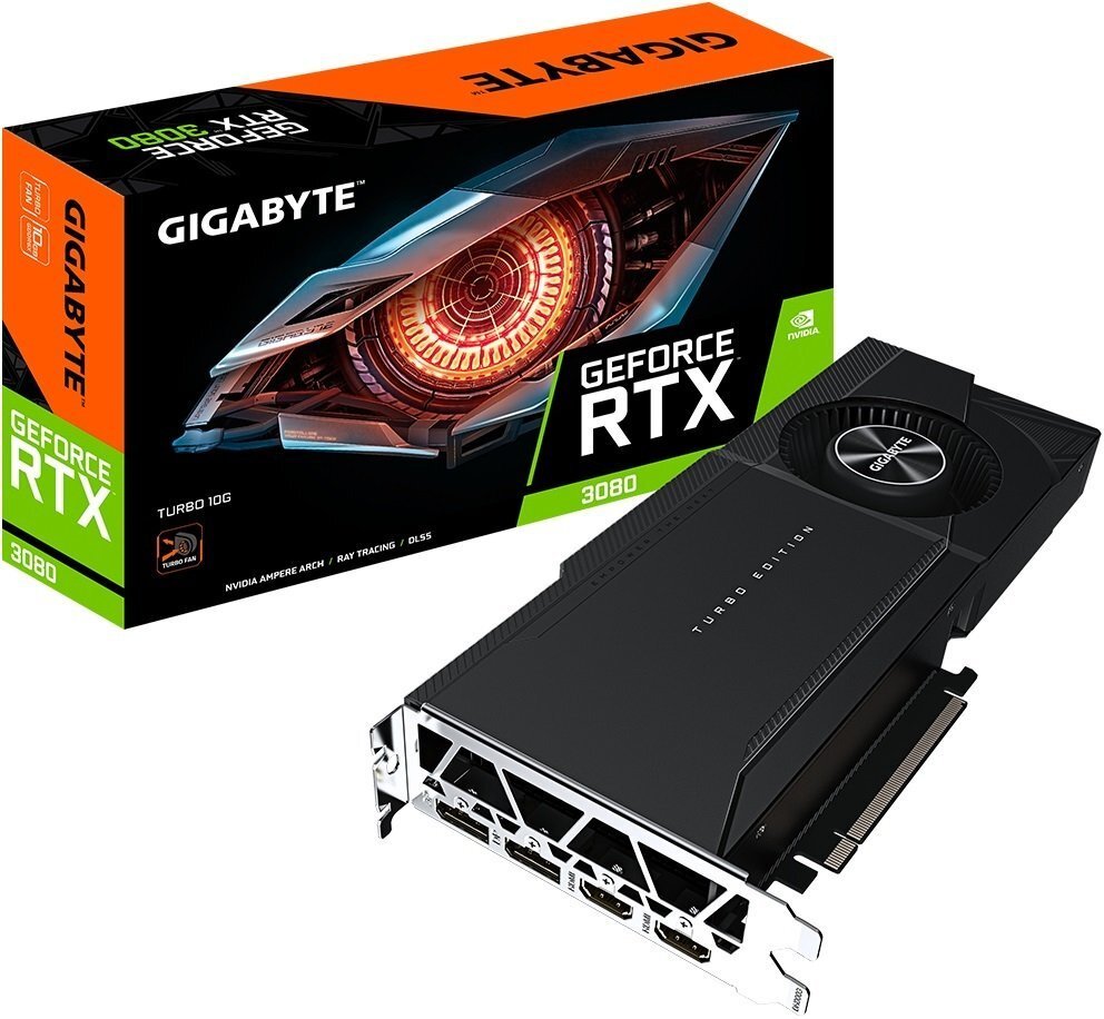 

GIGABYTE GeForce RTX3080 TURBO LHR (GV-N3080TURBO-10GD_2.0), Чёрный