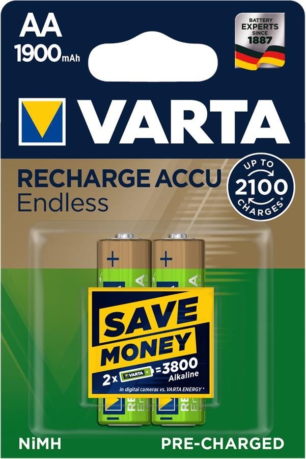 

VARTA RECHARGEABLE ACCU ENDLESS AA 1900mAh BLI 2 NI-MH (56676101402)