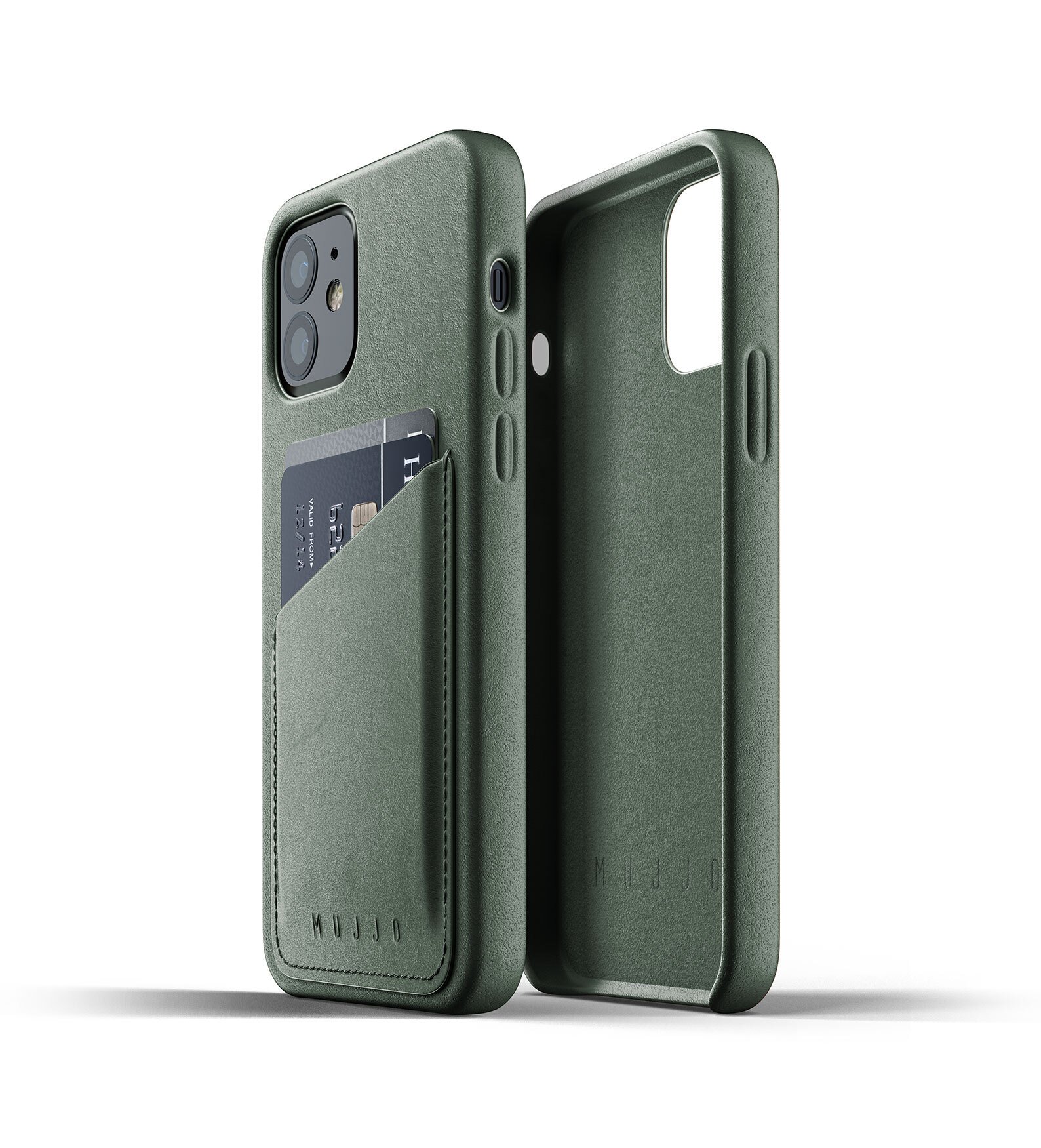 

MUJJO для iPhone 12/12 Pro Full Leather Wallet Slate Green (MUJJO-CL-008-SG), Зелёный