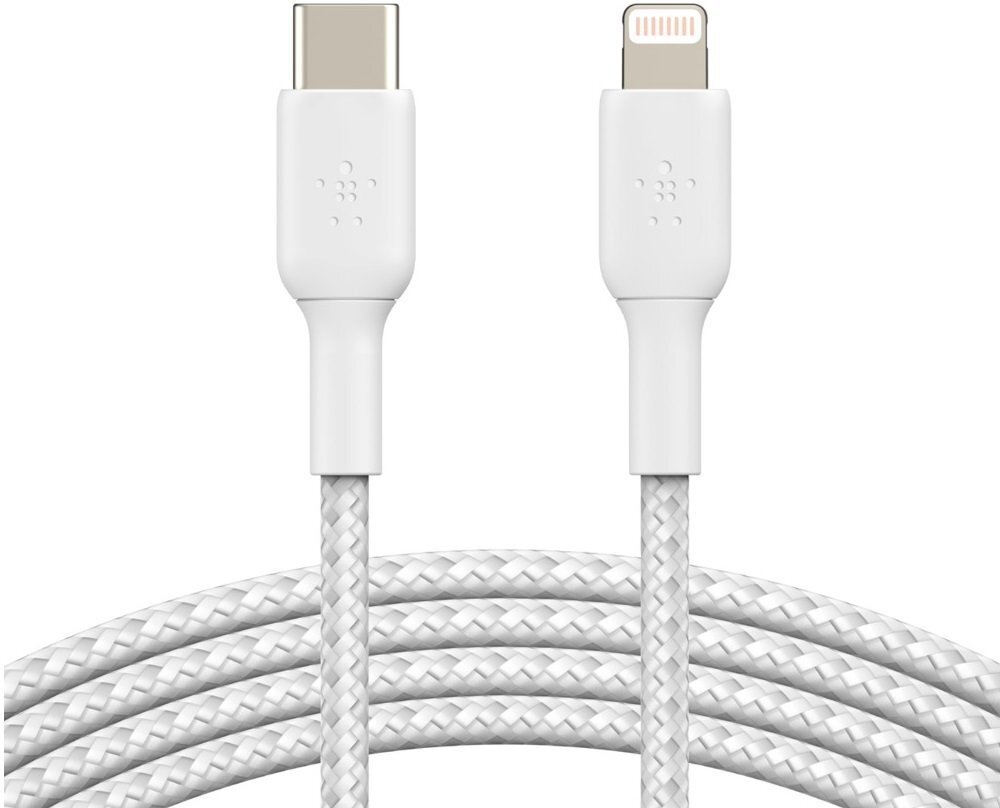 

BELKIN USB-С - Lightning, BRAIDED, 1m, white (CAA004BT1MWH), Белый