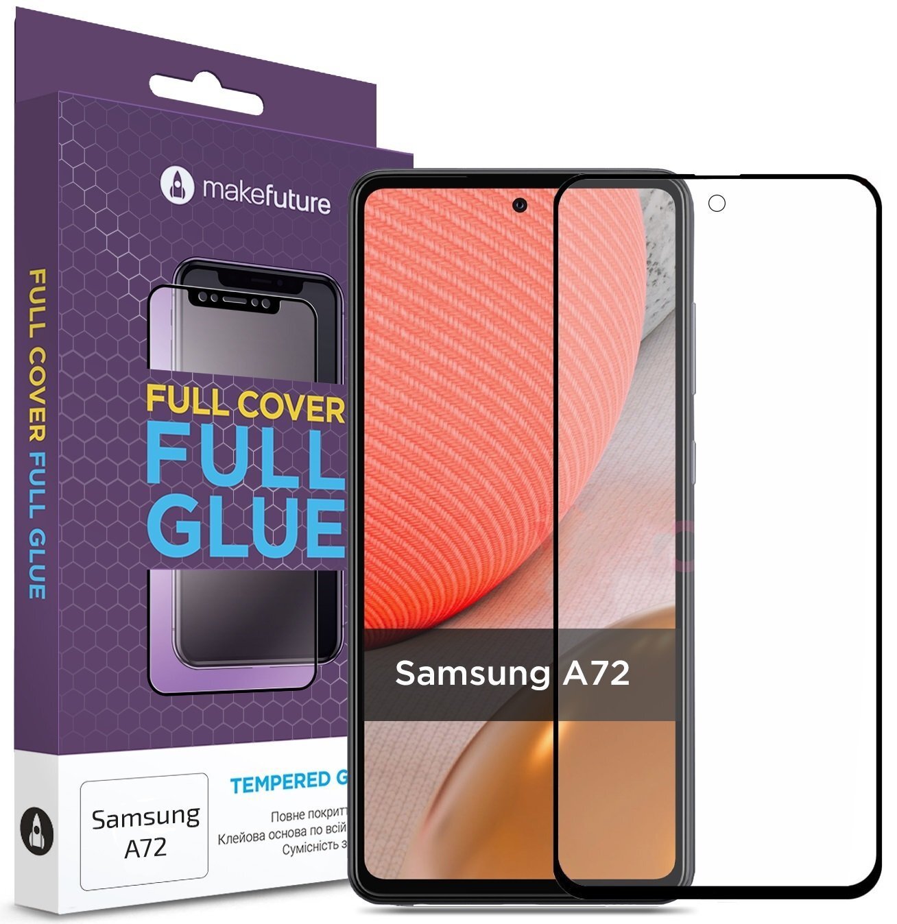 

MakeFuture для Galaxy A72 Full Cover Full Glue (MGF-SA72), Чёрный