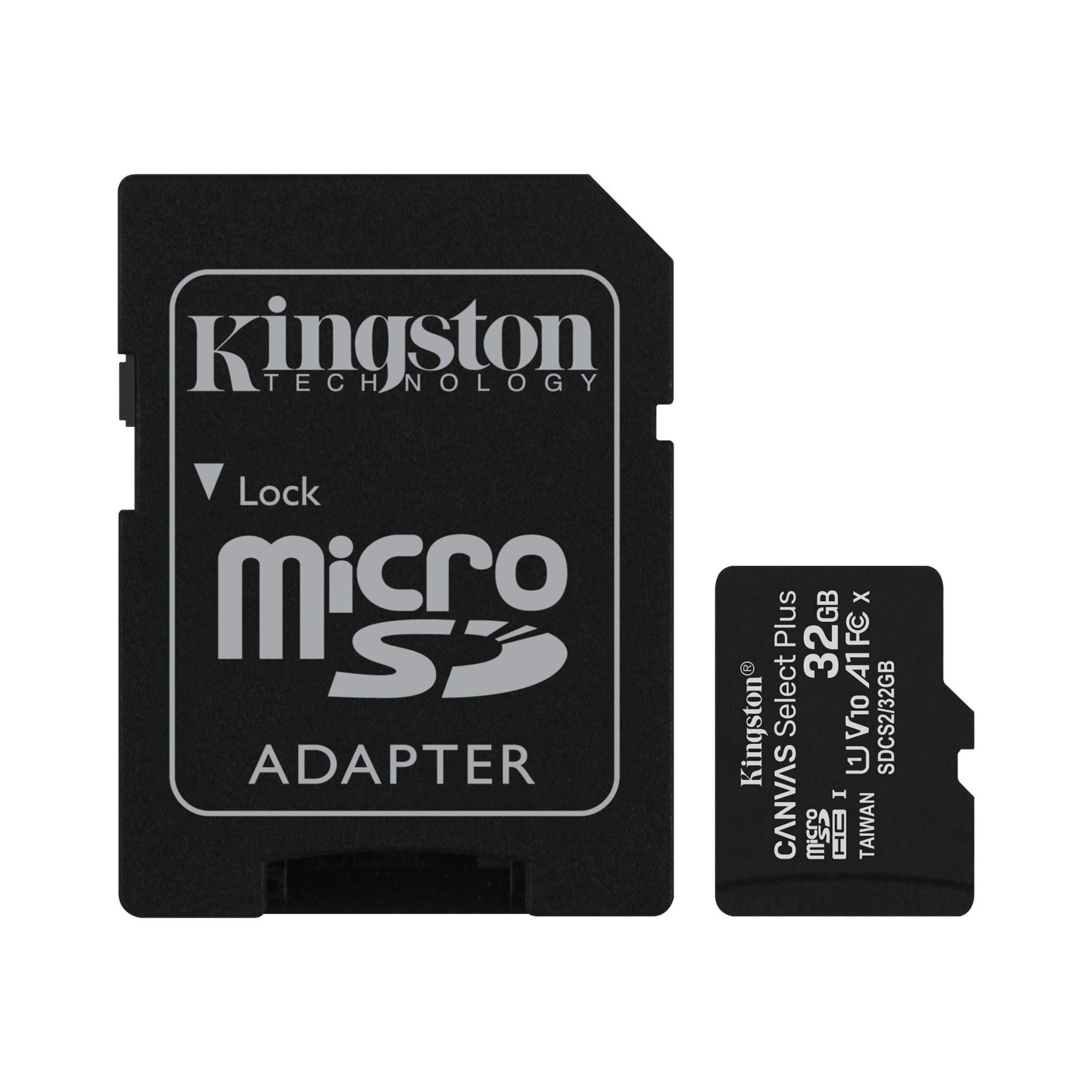 

KINGSTON microSDHC 32GB Class 10 UHS-I R100MB/s + SD-адаптер (SDCS2/32GB)