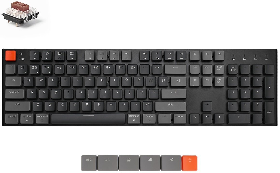 

KEYCHRON K1 104 keys, Gateron Brown, RGB, Black (N3_KEYCHRON), Чёрный