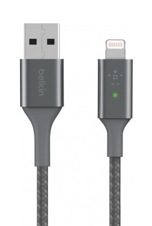 Акція на BELKIN USB-A - Lightning, BRAIDED, 1.2m, gray (CAA007BT04GR) від Repka