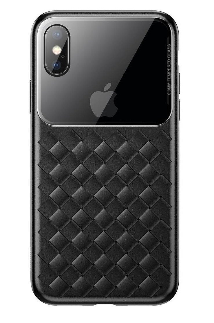 

Baseus для iPhone XS/X Glass & Weaving Black (WIAPIPH58-BL01), Прозрачный|чёрный