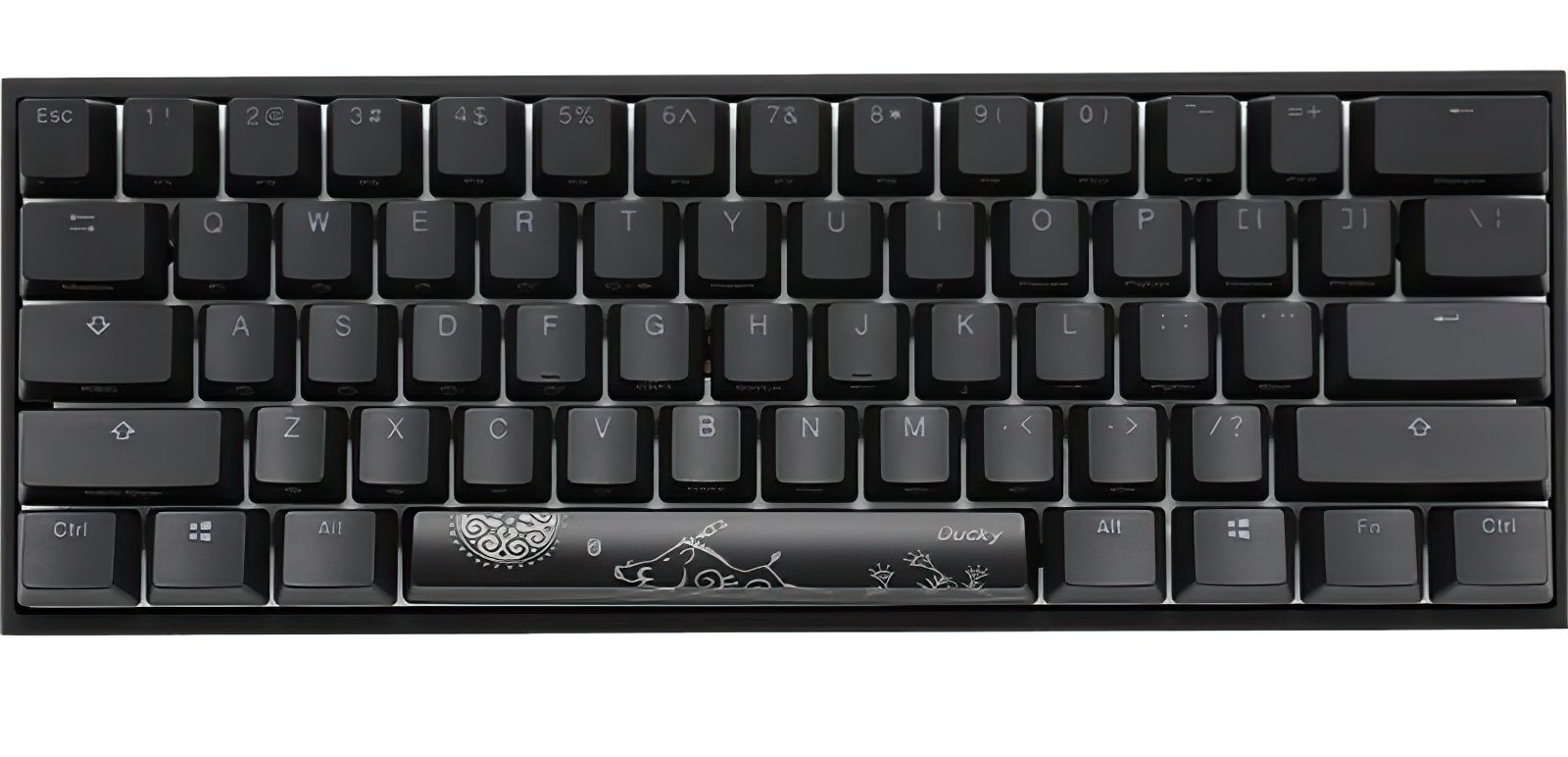 

Ducky Mecha Mini Cherry Speed Silver Aluminium Black case (DKME2061ST-PURALAAT1, Чёрный