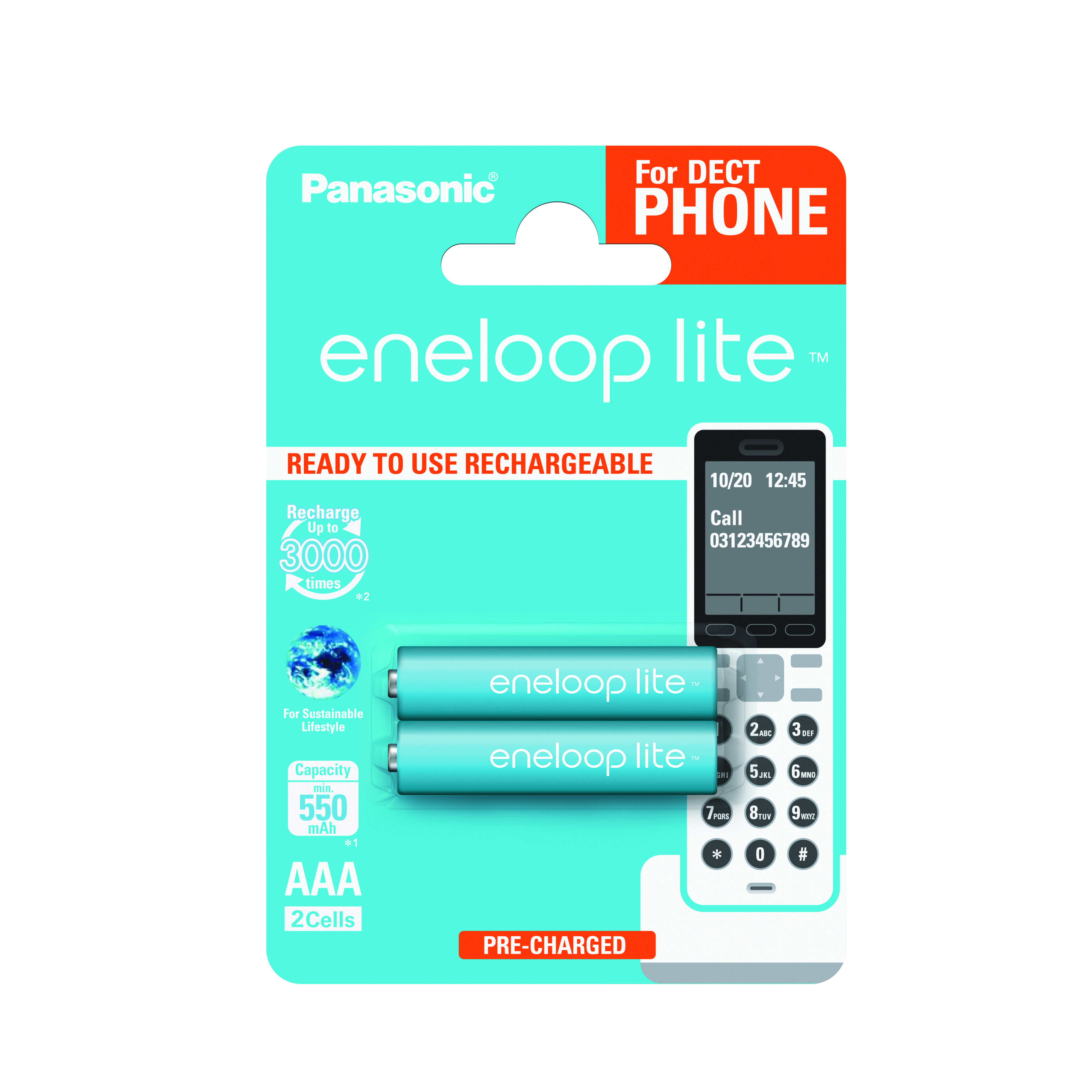 

PANASONIC Eneloop Lite AAA 550 2BP mAh Ni-MH Dect Series (BK-4LCCE/2DE)