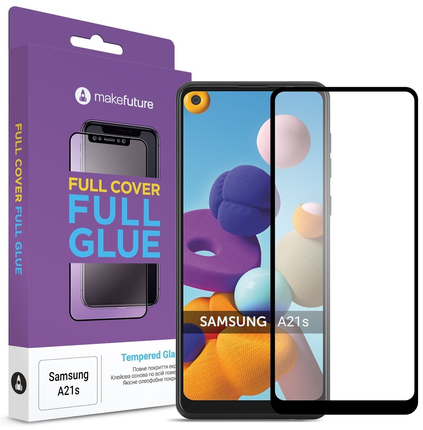 

MakeFuture для Galaxy A21s Full Cover Full Glue (MGF-SA21S), Чёрный
