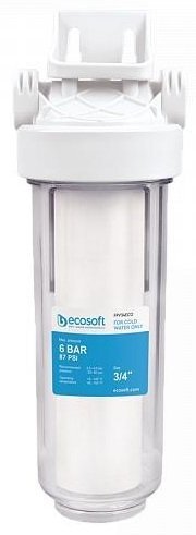 

Ecosoft 10", прозрачная колба, подкл. 3/4, с полипропиленовым картриджем (FPV34ECO)