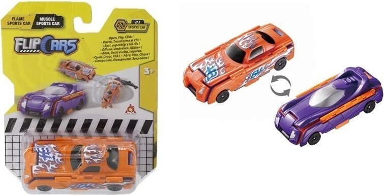 

Flip Cars 2 в 1 Огненный спорткар и мощный спорткар (EU463875B-01), Разноцветный
