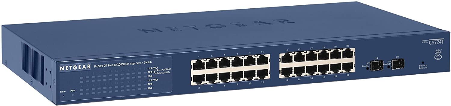 

NETGEAR GS724T 24xGE, 2xGE SFP, управляемый L2 (GS724T-400EUS)