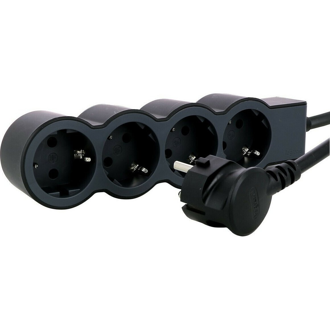 

LEGRAND СТАНДАРТ 4х2К+З розетки, 16 А, 3 м, Чёрный (694562)