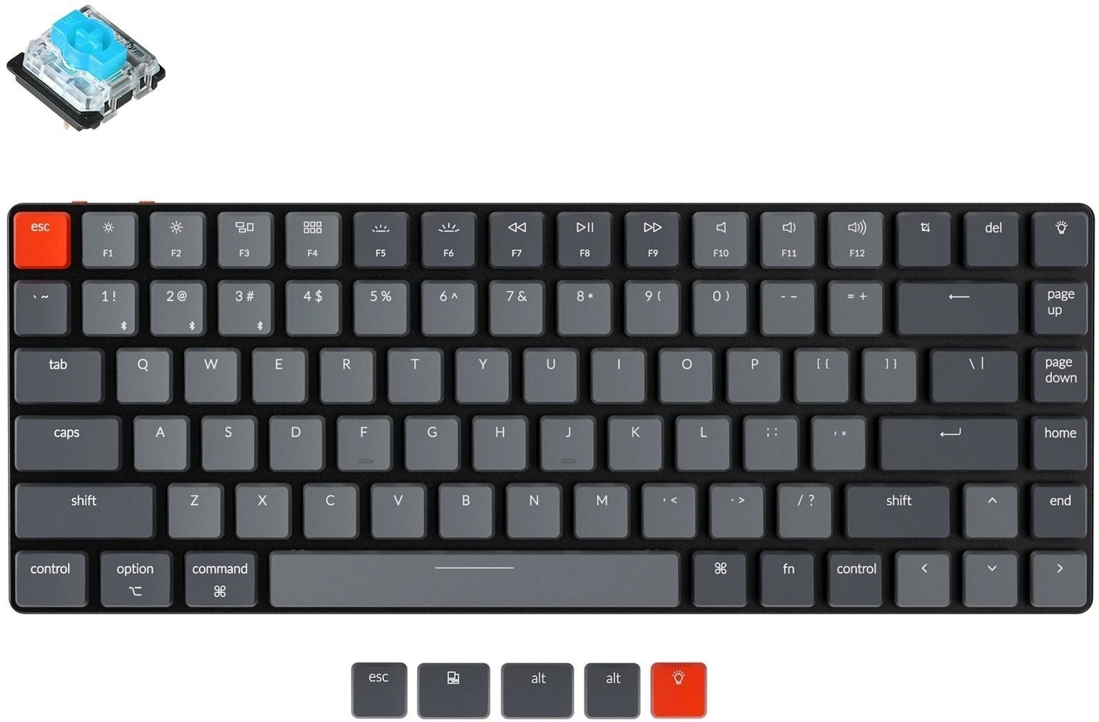 

KEYCHRON K3 84 keys, Low Profile Gateron White LED, Blue (K3A2_KEYCHRON), Чёрный