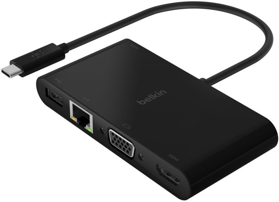 

BELKIN USB-C - Ethernet/HDMI/VGA/USB-A 100W PD Black (AVC004BTBK), Чёрный