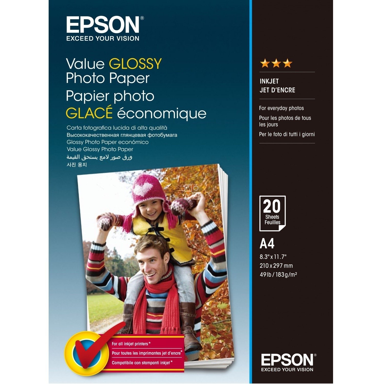 

EPSON A4 Value Glossy Photo Paper 20 л. (C13S400035