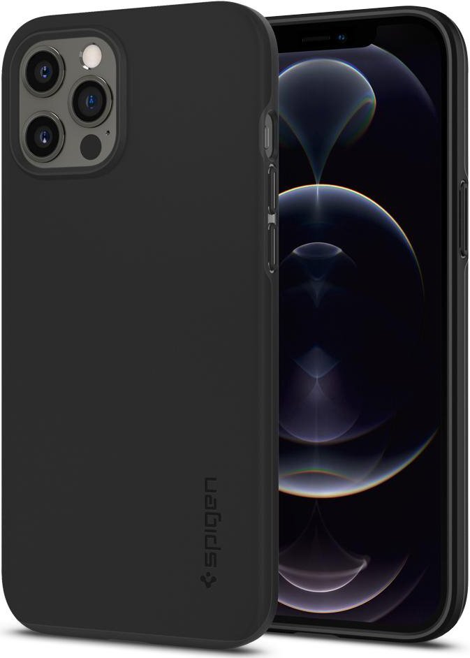 

Spigen для iPhone 12 Pro Max Case Thin Fit Black (ACS01612), Чёрный