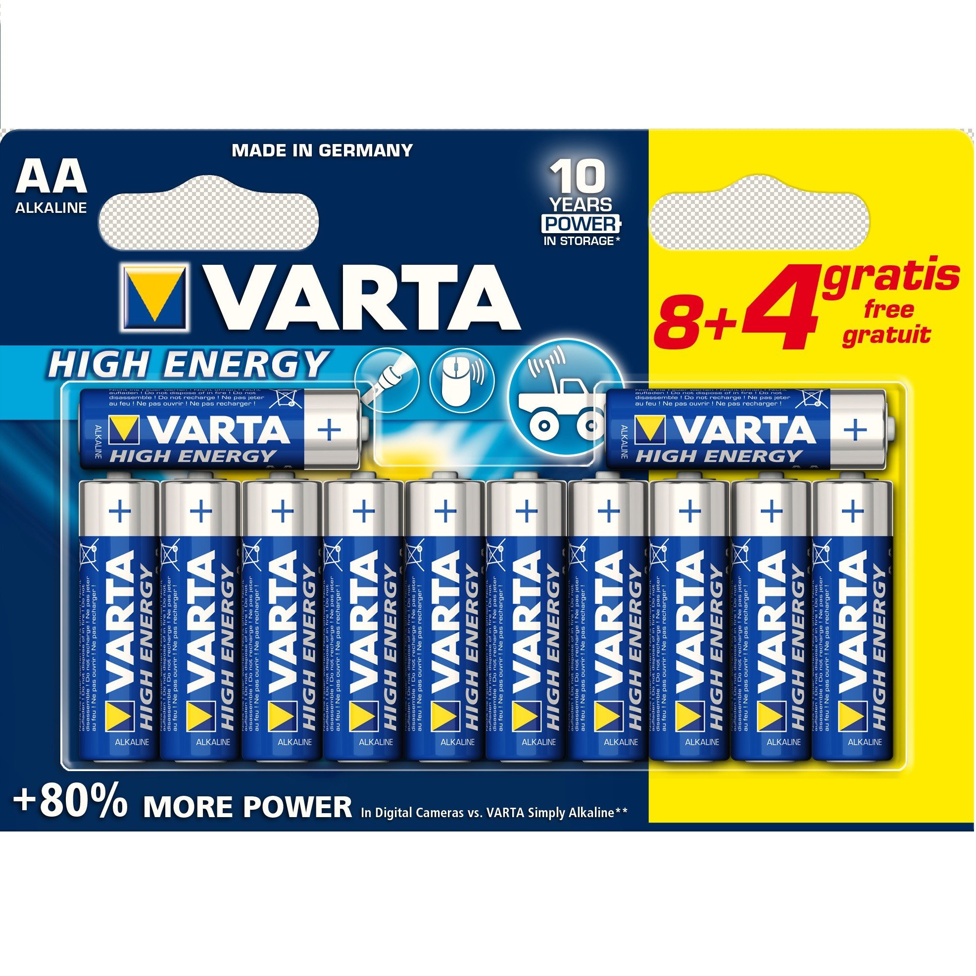 

VARTA VARTA HIGH Energy AA BLI 12 8+4 ALKALINE (04906121472)