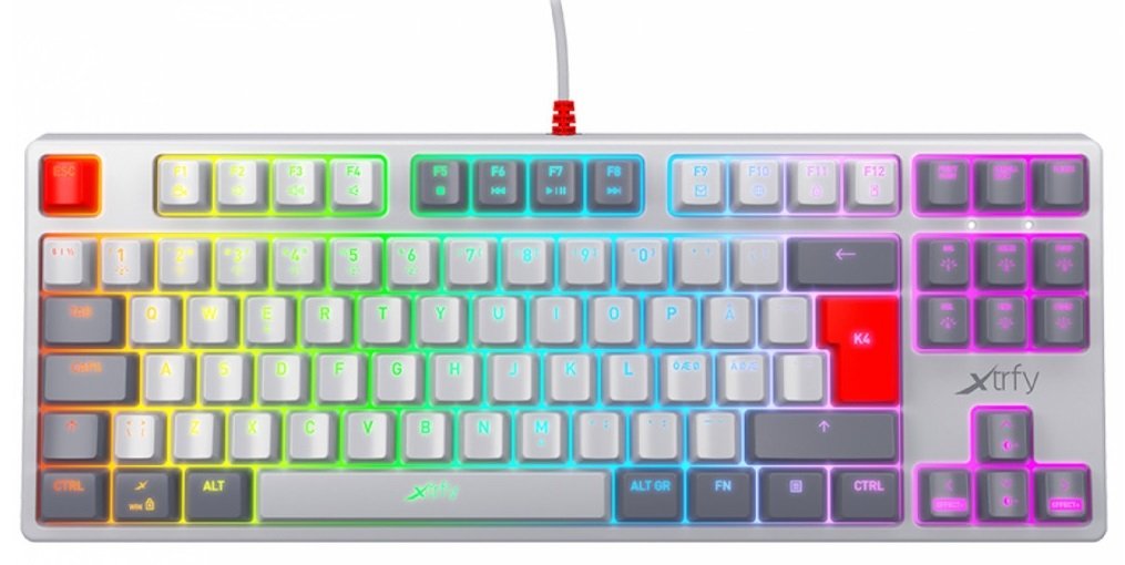 

Xtrfy K4 TKL RGB Kailh Red Ukr-Ru, Retro (XG-K4-RGB-TKL-RETRO-RUKR), Чёрный