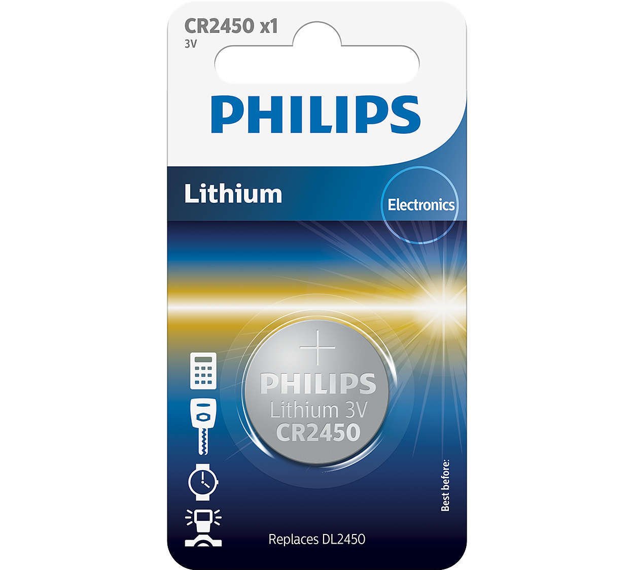 

PHILIPS Lithium CR 2450 BLI 1 (CR2450/10B)