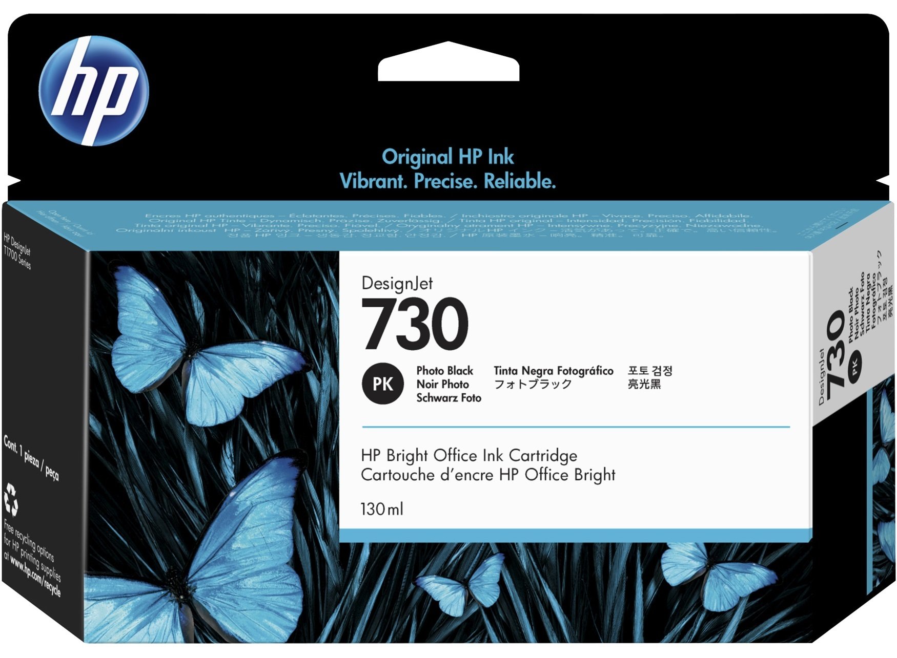 

HP No. 730 DesignJet T1600/T1700/T2600 Photo Black, 130 ml (P2V67A)