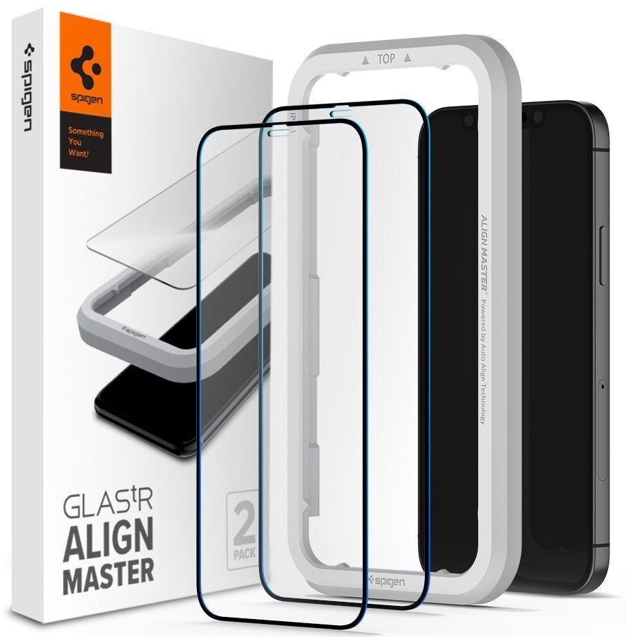 

Spigen для iPhone 12 mini Glas tR ALM FC Black (2Pack) (AGL01812), Прозрачный