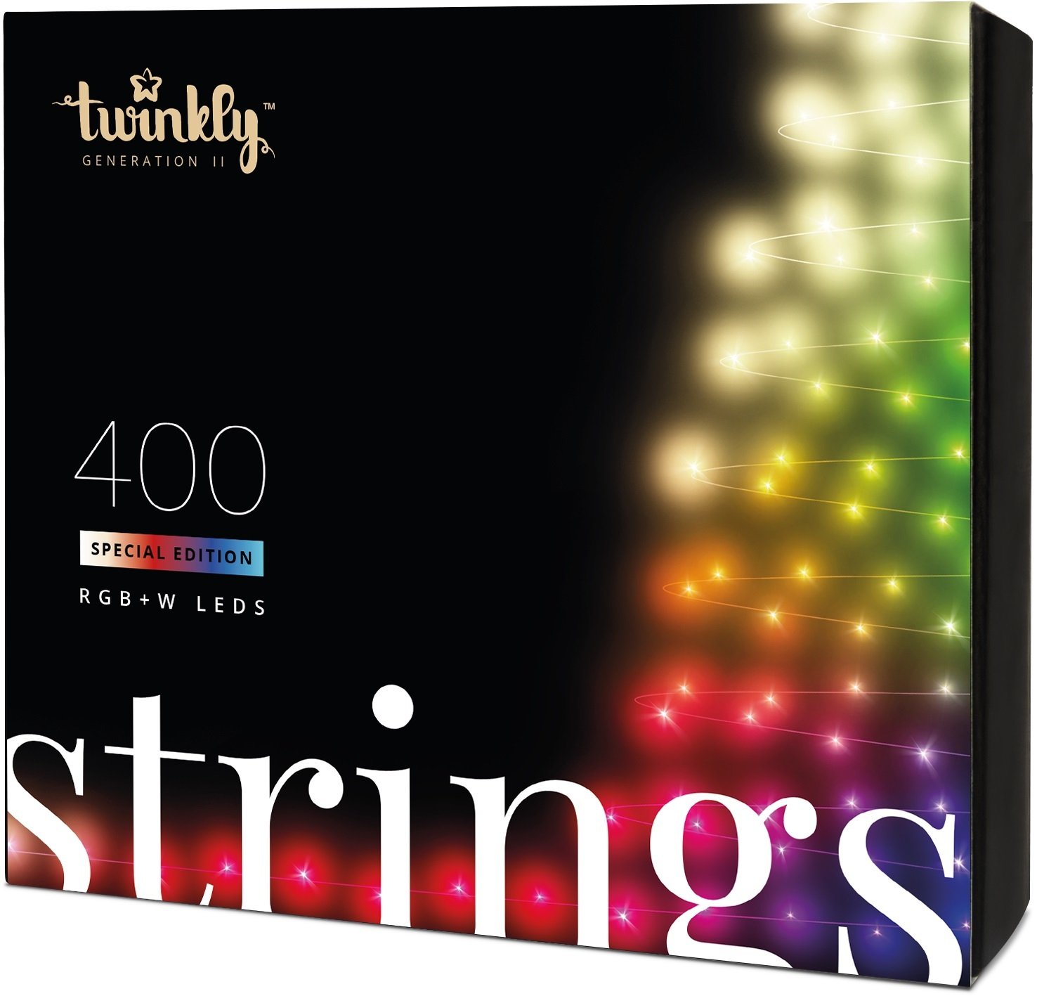 

Twinkly Smart LED Strings RGBW 400, BT+WiFi, Gen II, IP44, кабель черный (TWS400SPP-BEU)