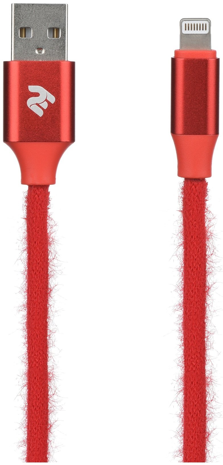 

2E Fur USB 2.4 to Lightning Cable Red 1m (2E-CCLAC-RED), Красный