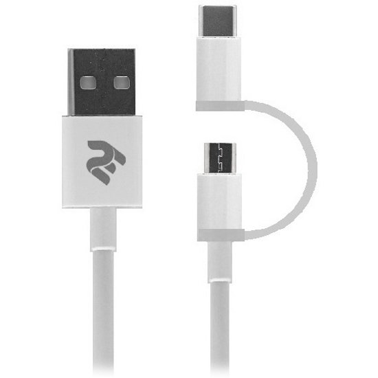 

2E microUSB + Type-C 1m White (2E-CCMTAB-WT), Белый