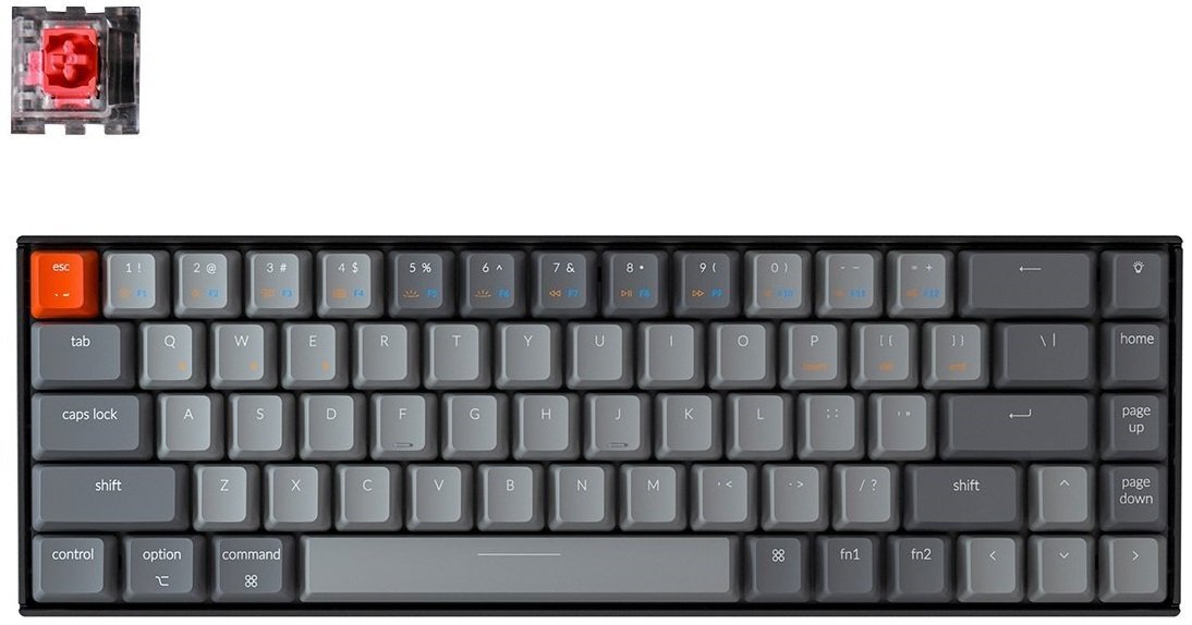 

KEYCHRON K6 68 keys, Optical Red, White LED, Black (R1), Чёрный